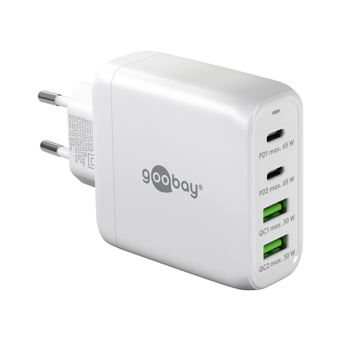 Goobay USB-C™ PD GaN Multiport-Schnellladegerät (68 W) weiß