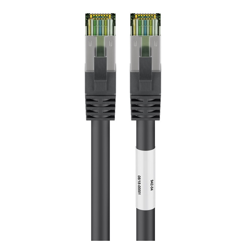 Thumbnail - Goobay CAT 8.1 Patchkabel, S/FTP (PiMF), schwarz 0,5m
