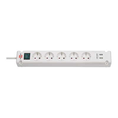 Brennenstuhl Bremounta 5fach + USB weiß *DE* 3m H05VV-F3G1,5 mit