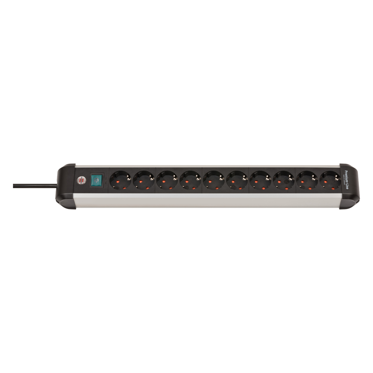 Brennenstuhl Premium-ALU-Line 10fach schwarz *DE* 3m H05VV-F3G1 mit Schalter