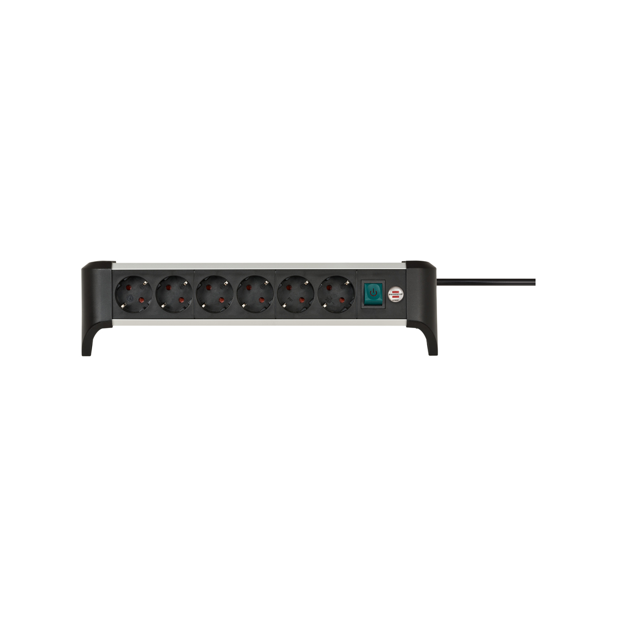 Brennenstuhl ALU-Office-Line 6fach schwarz *DE* 3m H05VV-F3G1,5 mit Schalter