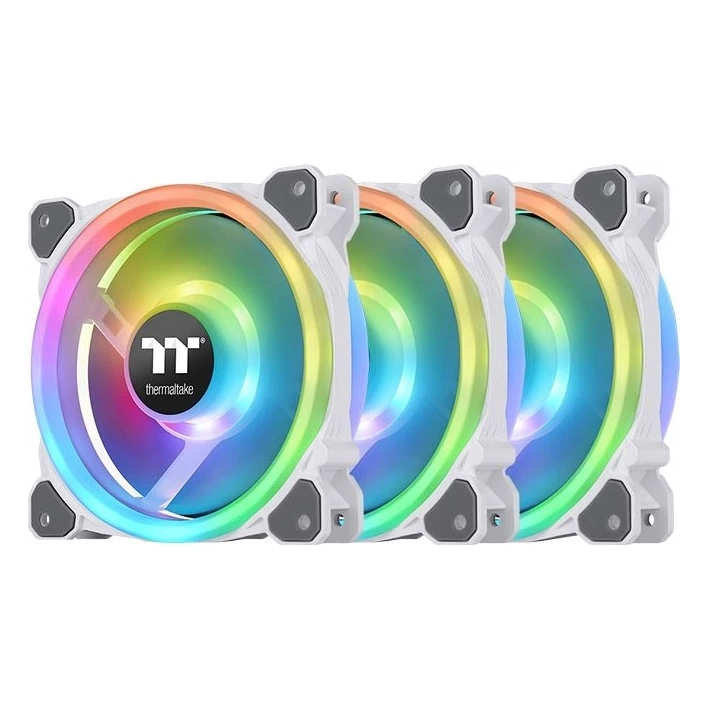 Riing Trio 12 RGB Radiator Fan White TT Premium Edition PC-Gehäuse-Lüfter Weiß (B x H x T) 120 x 25 x 120 mm inkl LED-Beleuchtung