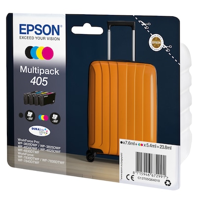 Epson 405 Tintenpatronen 4er-Pack 4x Farben DURABrite Ultra Ink Für Kompatibilität, siehe Artikel-Beschreibung | 4x Tint...