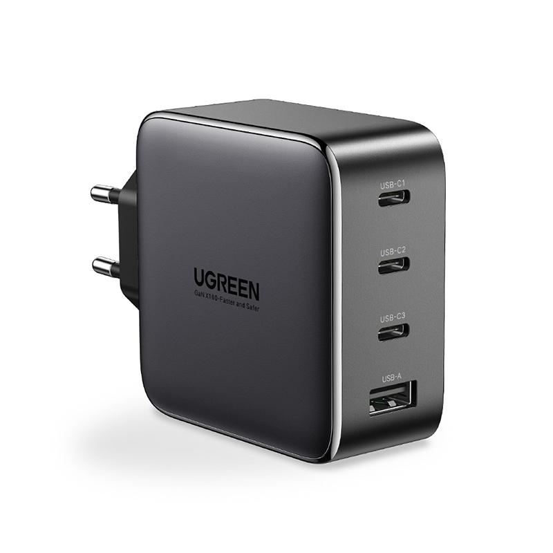UGREEN USB-A+3xUSB-C 100W GaN Tech Schnell-Ladegerät, schwarz