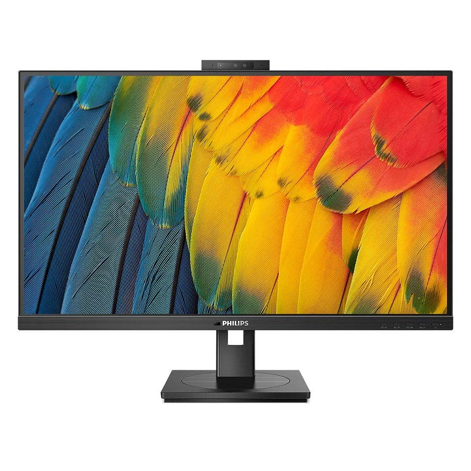 Philips 27B1U5601H 27 Zoll QHD Monitor, 5 MP Webcam, höhenverstellbar, Lautsprecher (2560x1440, 75 Hz, HDMI, DisplayPort...