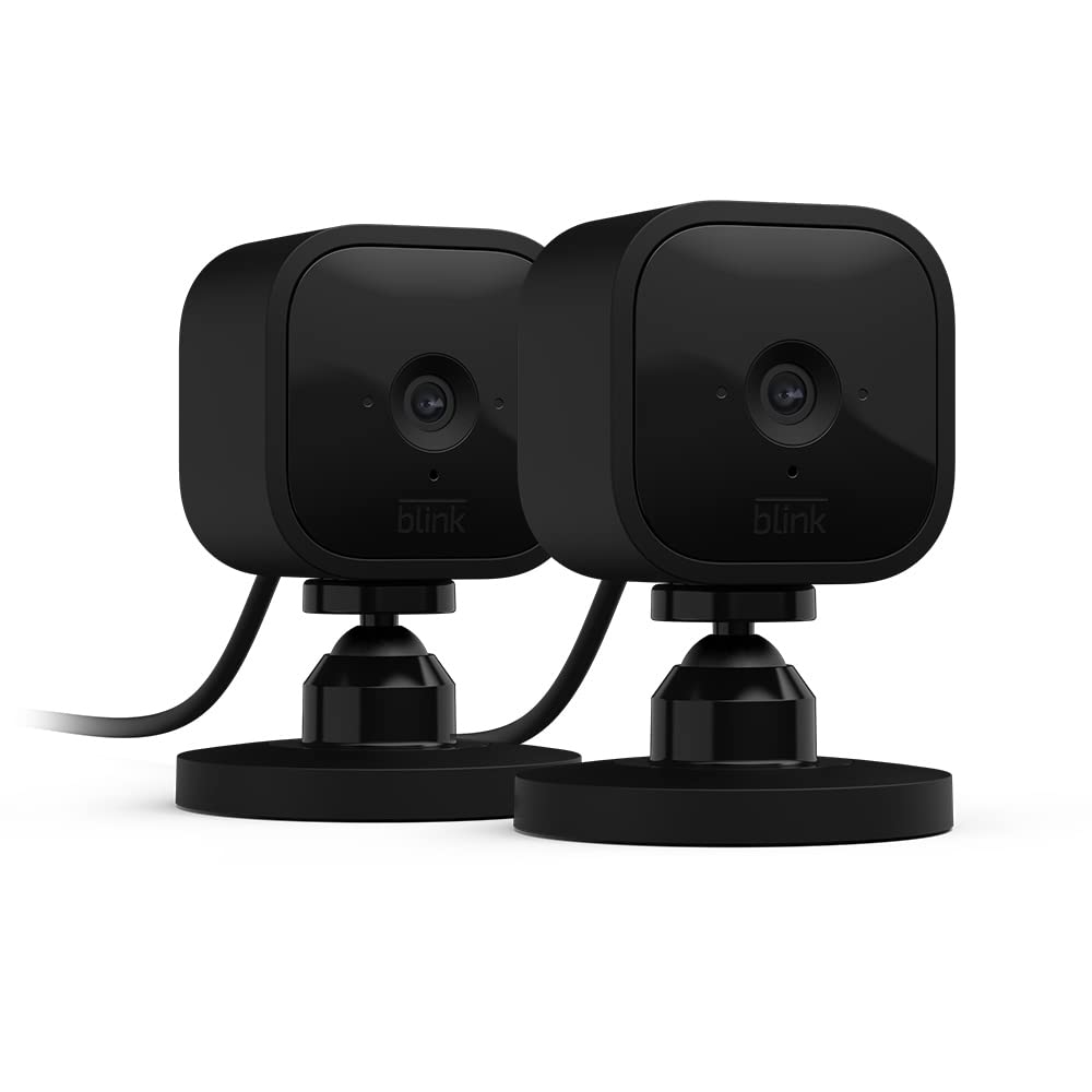 Thumbnail - Amazon Blink Mini 2-Kameras, schwarz 1080p-HD-Video, Nachtsicht, Alexa