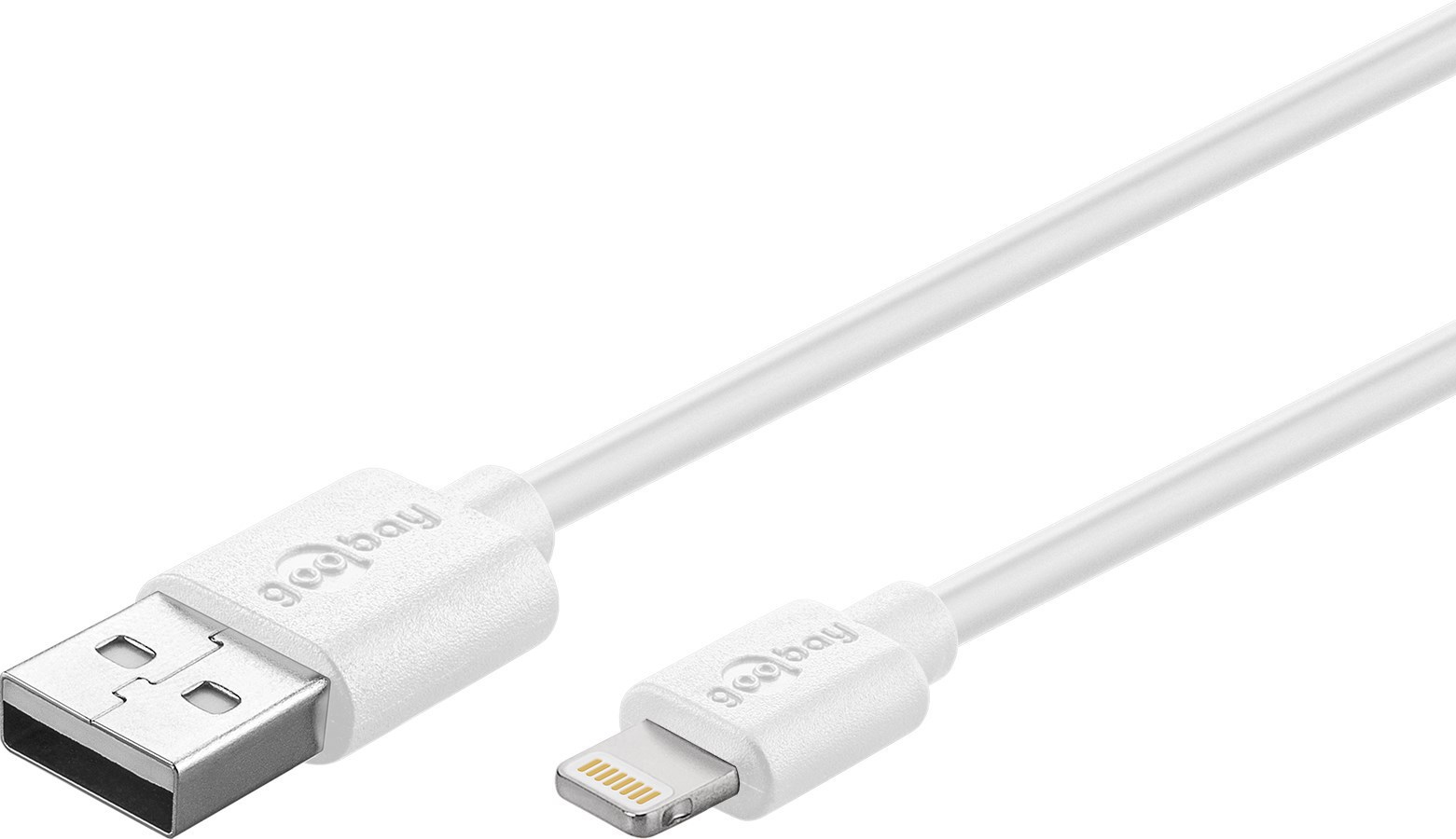Goobay Lightning auf USB 0,5m Weiß [Apple MFI zertifiziert / Sync- Kabel / Ladekabel / Datenkabel]