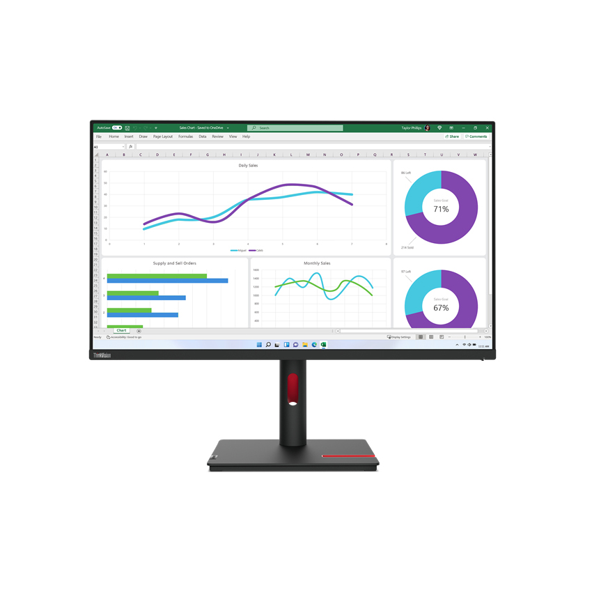 ThinkVision T32h-30 Business Monitor - QHD IPS Panel Höhenverstellbar, USB-C, Power Delivery 90W, RJ45
