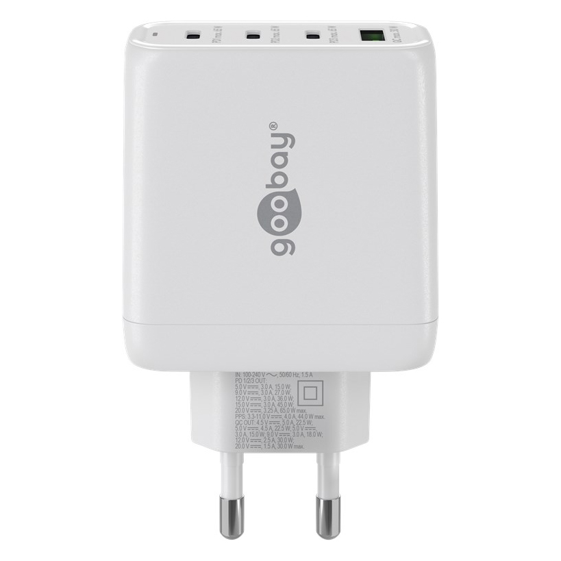 Goobay USB-C™ PD GaN Multiport-Schnellladegerät (68 W) weiß