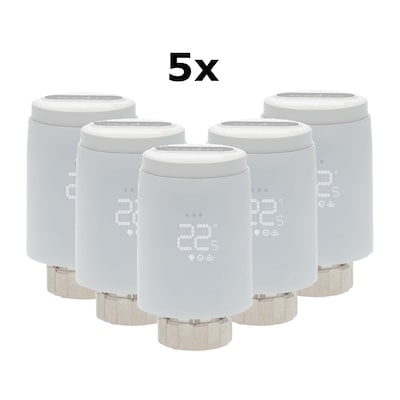 5x Nedis SmartLife Heizkörpersteuerung Zigbee 3.0 | Batteriebetrieben | LED | Android™ / IOS