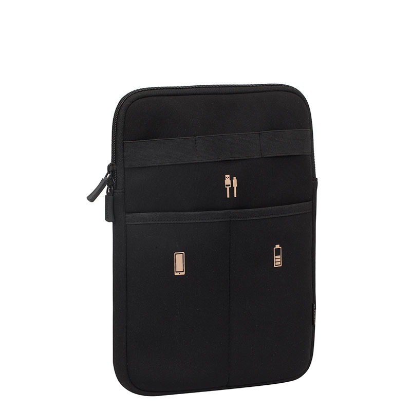 Rivacase Tablet Sleeve 10,1", schwarz, Schlingen und Täschchen für Kabel und Adapter