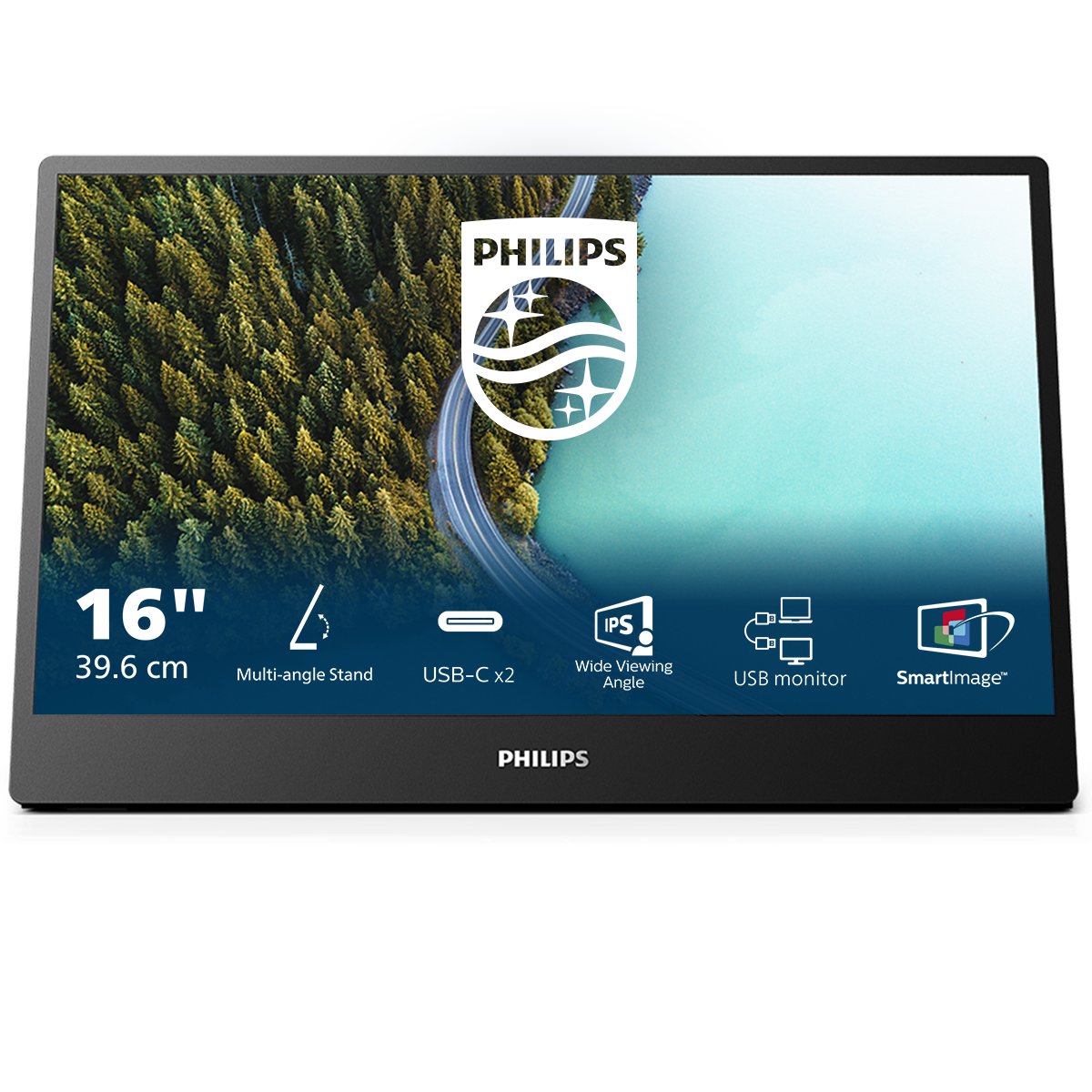 Thumbnail - Philips 16B1P3302D B-Ware portabler 16 Zoll FHD Business PC Monitor (1920x1080, USB-C Anschluss, Mehrwinkel Standfuss) s...