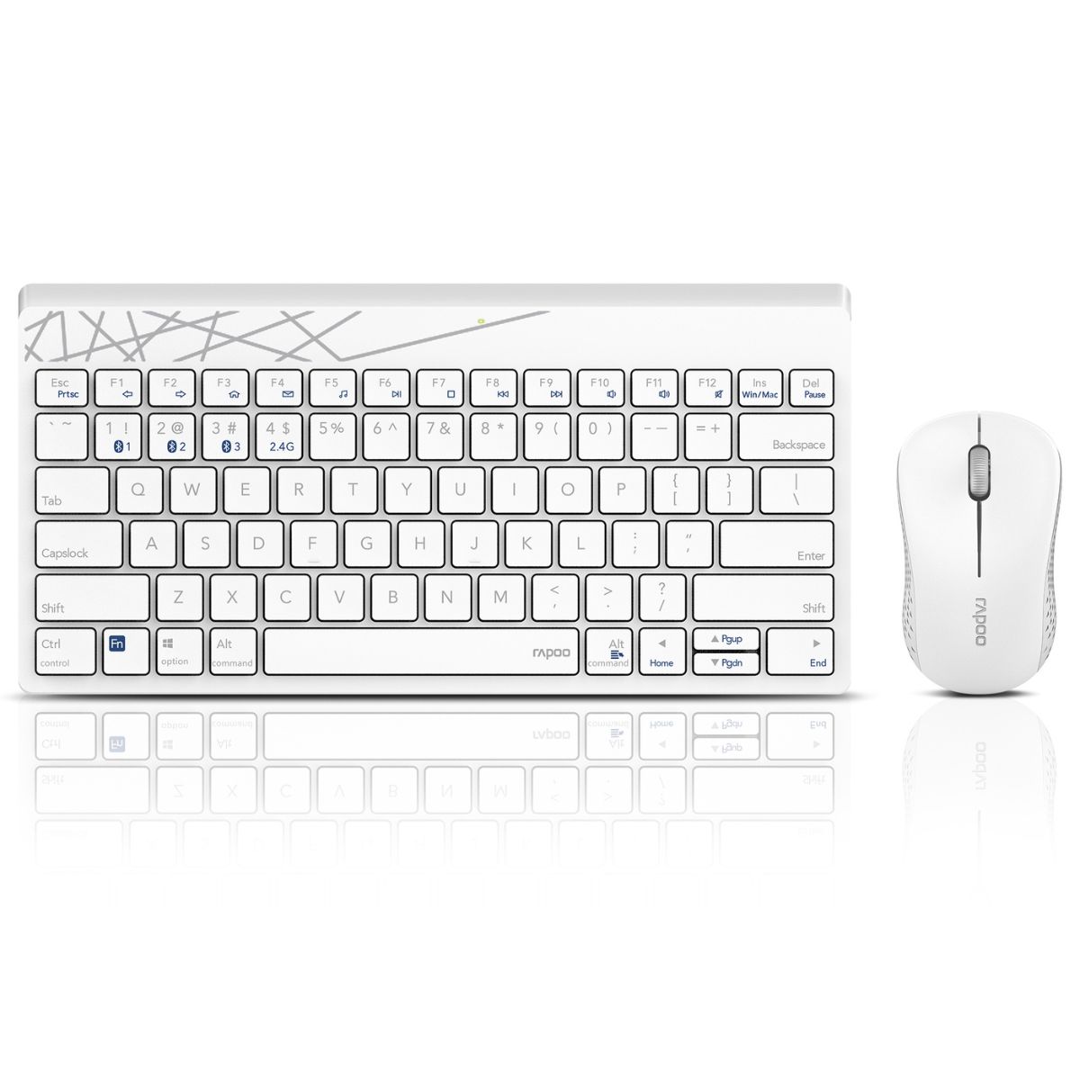 Rapoo Kabelloses Multi-Mode-Deskset "8000M", QWERTZ-Layout kabelloses Multi-Mode-Deskset - Multi-Mode-Drahtlostechnik vi...