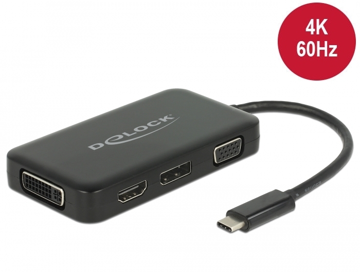 Delock Adapter USB Type-C Stecker > VGA/HDMI/DVI/DisplayPort