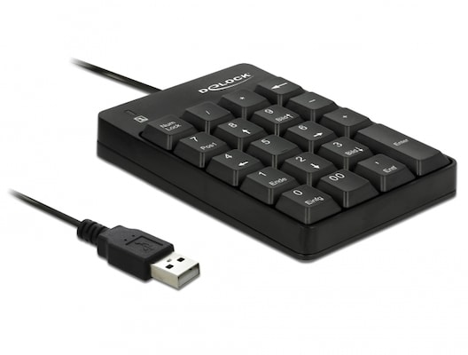 Delock USB Nummernblock 19 Tasten, schwarz