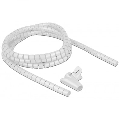 Delock Spiralschlauch mit Einziehwerkzeug 2,5 m x 15 mm weiß