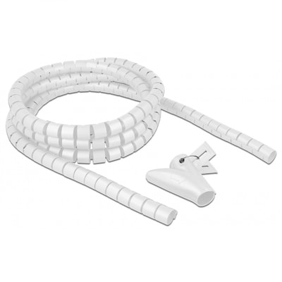 Delock Spiralschlauch mit Einziehwerkzeug 2,5 m x 20 mm weiß