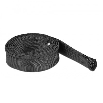 Delock Geflechtschlauch mit Reißverschluss hitzebeständig 2 m x 50 mm schwarz