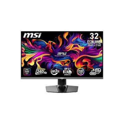 MSI MPG 322URXDE QD-OLED Gaming Monitor - 4K UHD, 240Hz, 0,03ms MSI OLED Care 2.0, HDMI 2.1-48Gbps Bandbreite, 4K 120Hz-...