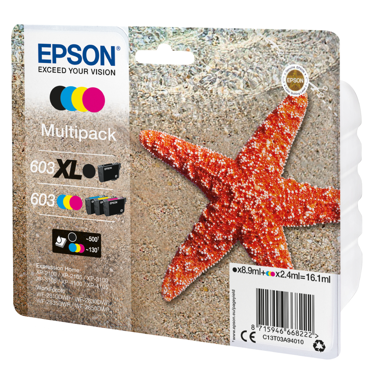 Epson 603XL Tintenpatronen 4er-Pack 4x Farben Für Kompatibilität, siehe Artikel-Beschreibung | 4x Tintenpatronen: Schwar...