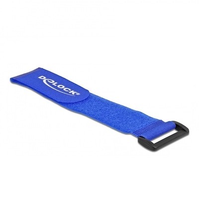 Delock Klett-Kabelbinder mit Schlaufe L 280 x B 38 mm blau 3 Stück