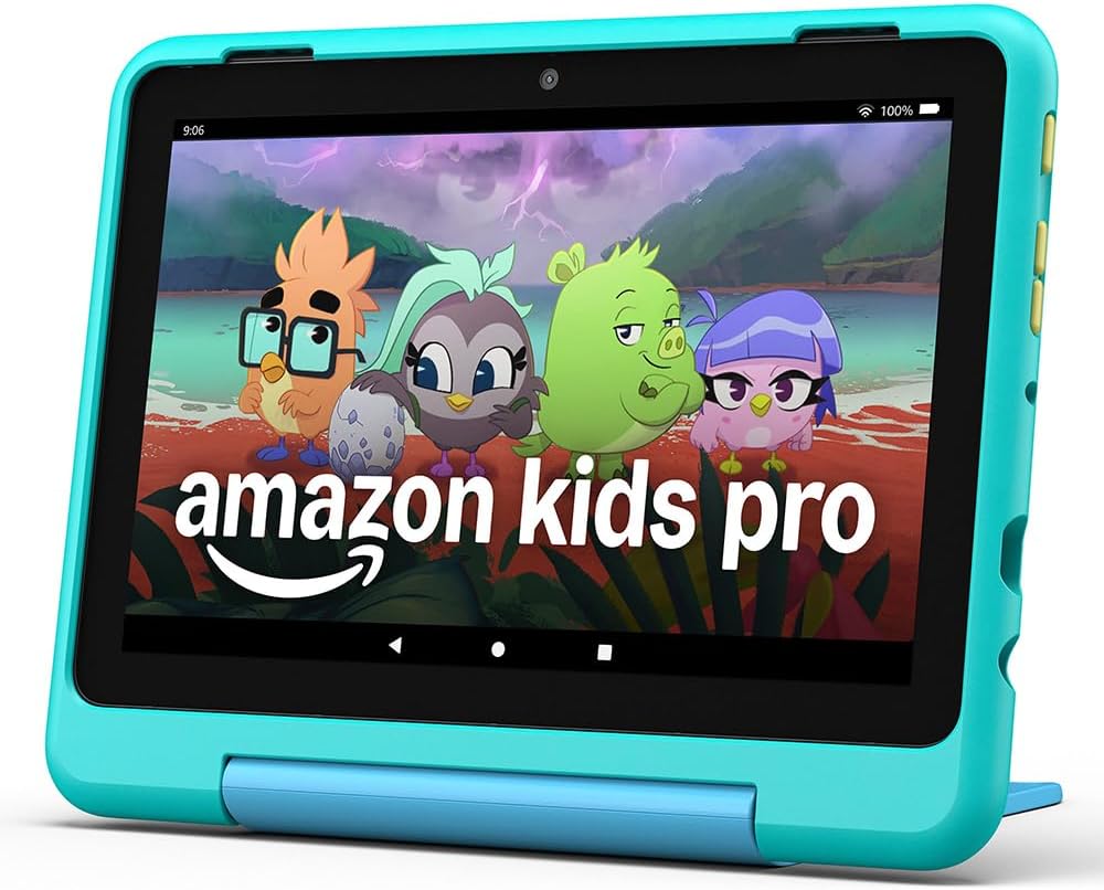 Amazon Fire HD 8 Kids Pro-Tablet (2024), Hello Teal von 6 bis 12 Jahren, 13 Stunden Akkulaufzeit, kindgerechte Hülle,  8...