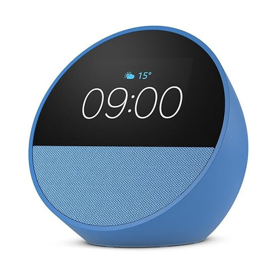 Amazon Echo Spot (2024), blau + Nedis SmartLife Outdoor Stecker Zigbee 3.0 | IP44 | Leistungsmesser | 3680 W | Type F (C...