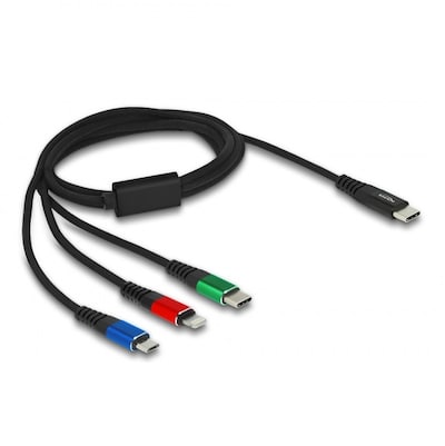 Thumbnail - Delock USB Ladekabel 3 in 1 USB Type-C™ zu Lightning™ / Micro USB / USB Type-C™ 1 m