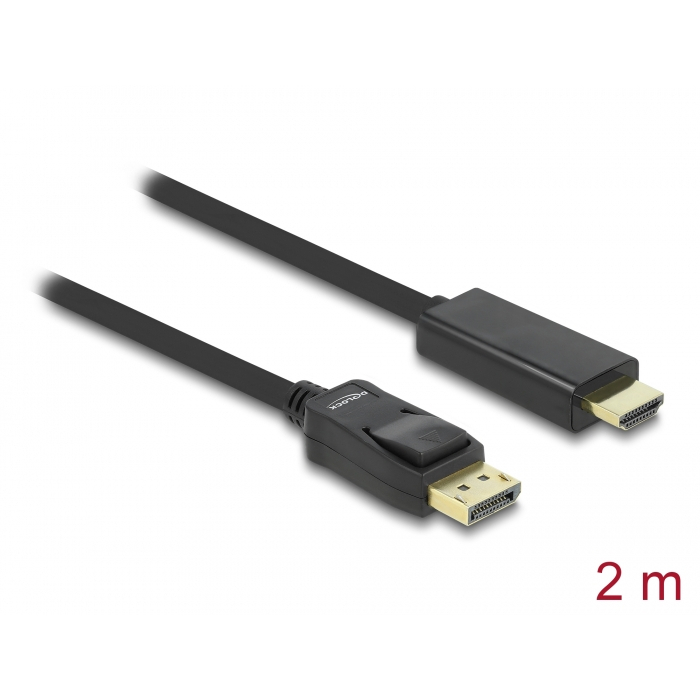 Delock DisplayPort-HDMI Kabel, 2m, vergoldet, schwarz