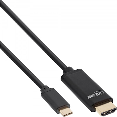 Thumbnail - InLine® USB Display Kabel, USB Typ-C Stecker zu HDMI Stecker (DP Alt Mode), 4K2K, schwarz, 5m