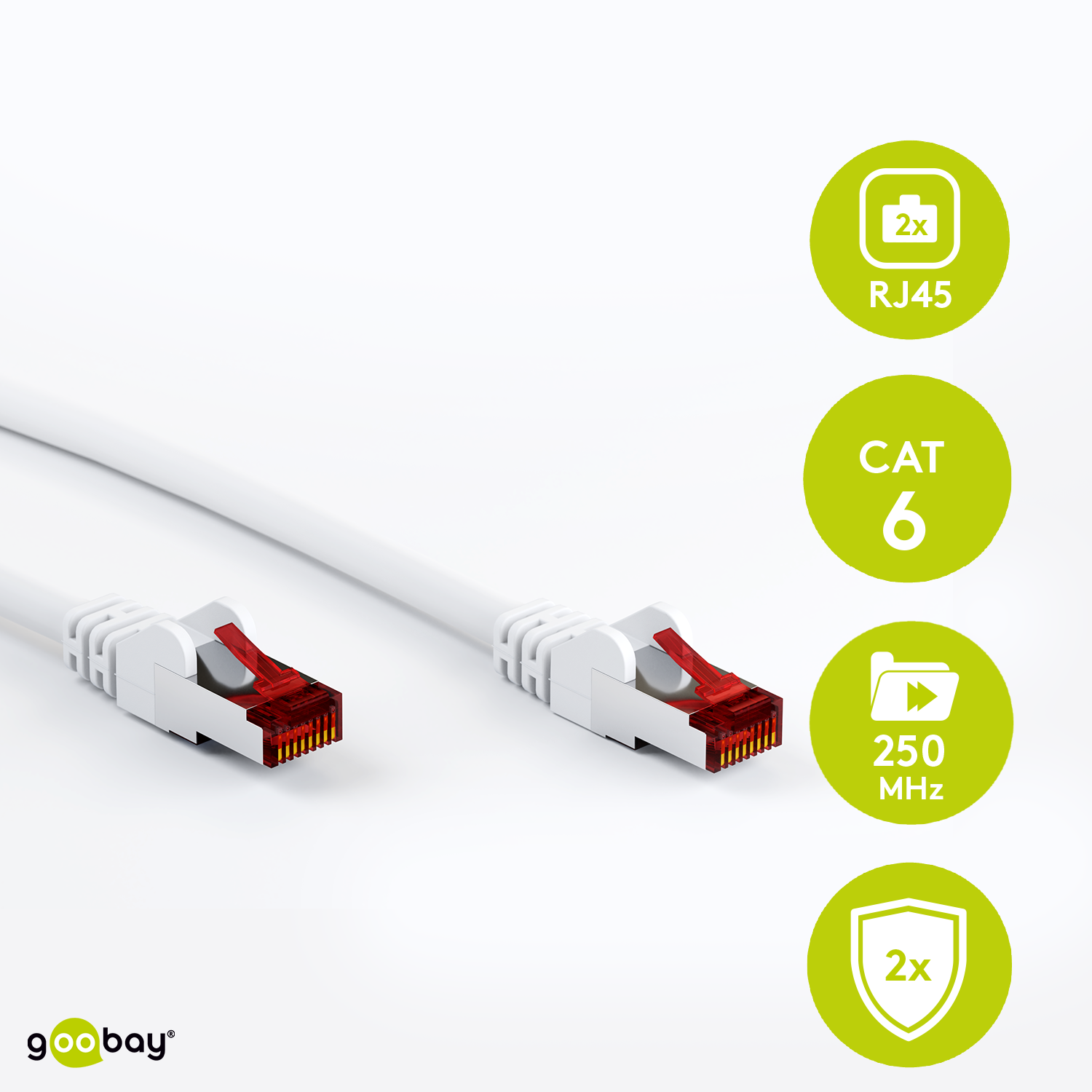 Thumbnail - Goobay 7,5m CAT 6 Patchkabel, S/FTP (PiMF), Weiß