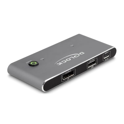 Delock USB-C™ KVM Switch zu DisplayPort 8K 30 Hz mit USB 2.0
