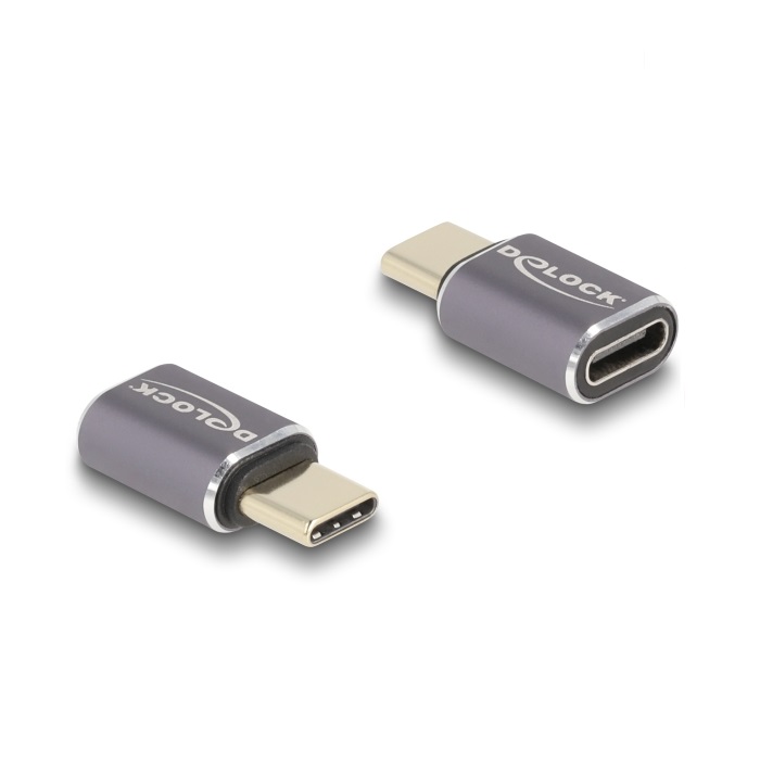 Thumbnail - Delock USB Adapter 40 Gbps USB Type-C™ PD 3.0 100 W - Stecker zu Buchse Portschoner 8K 60 Hz Metall
