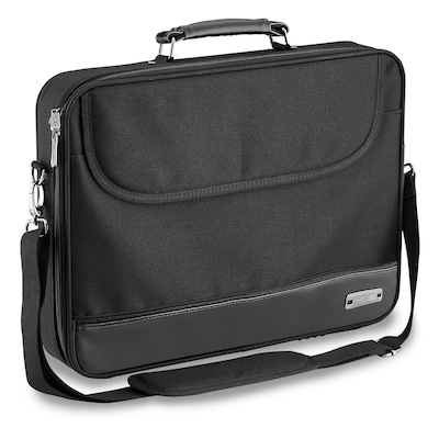 PEDEA Laptoptasche 17,3 Zoll (43,9 cm) BLACKLINE Notebook Umhängetasche mit Schultergurt, schwarz