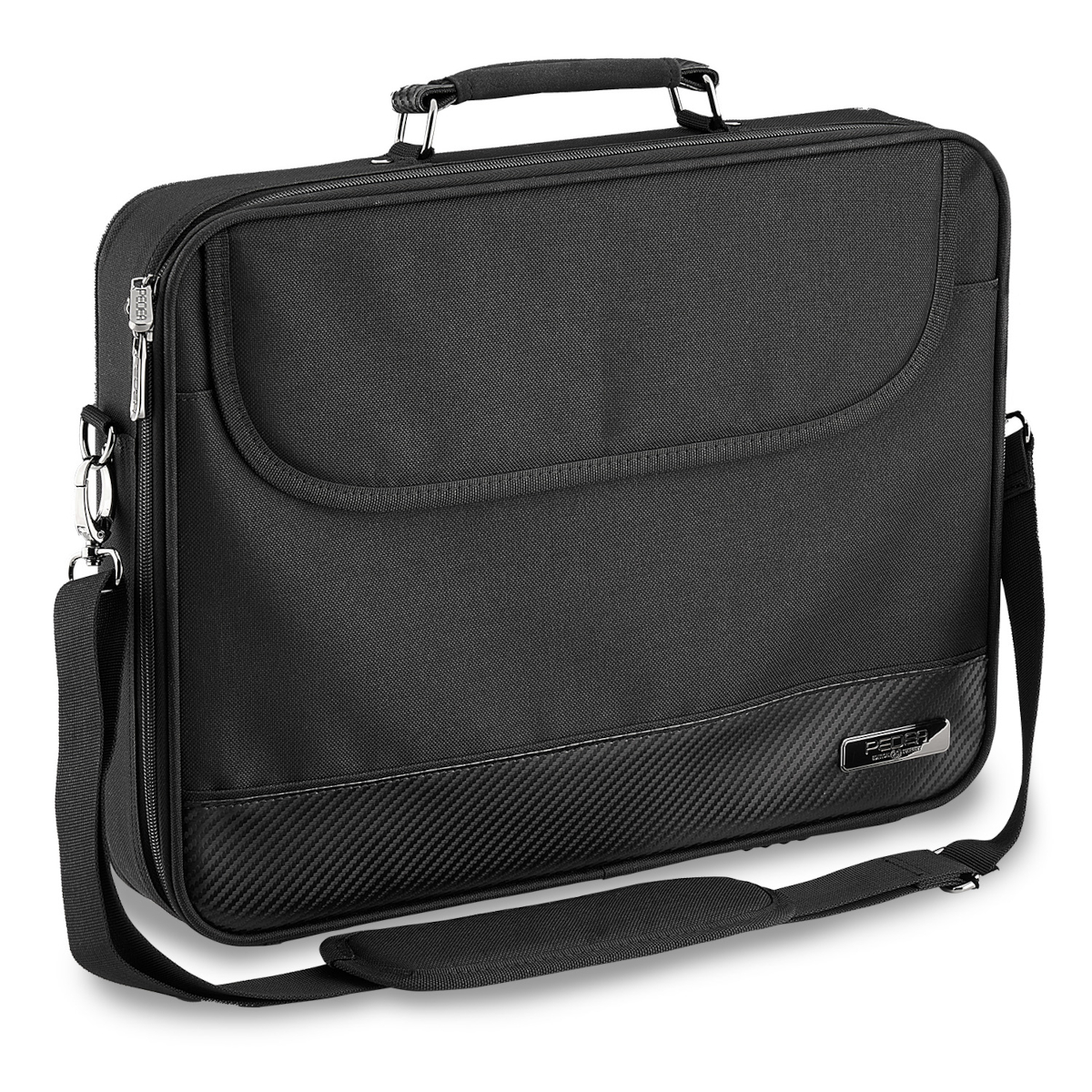PEDEA Laptoptasche 17,3 Zoll (43,9 cm) EDITION20 Notebook Umhängetasche mit Schultergurt, schwarz