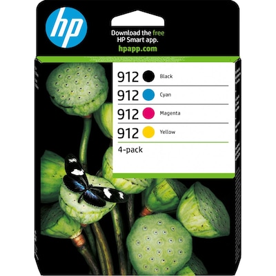 HP 912 (6ZC74AE) Original Druckerpatronen 4er-Pack Kompatibilität: HP OfficeJet (Pro) 8000er Serie