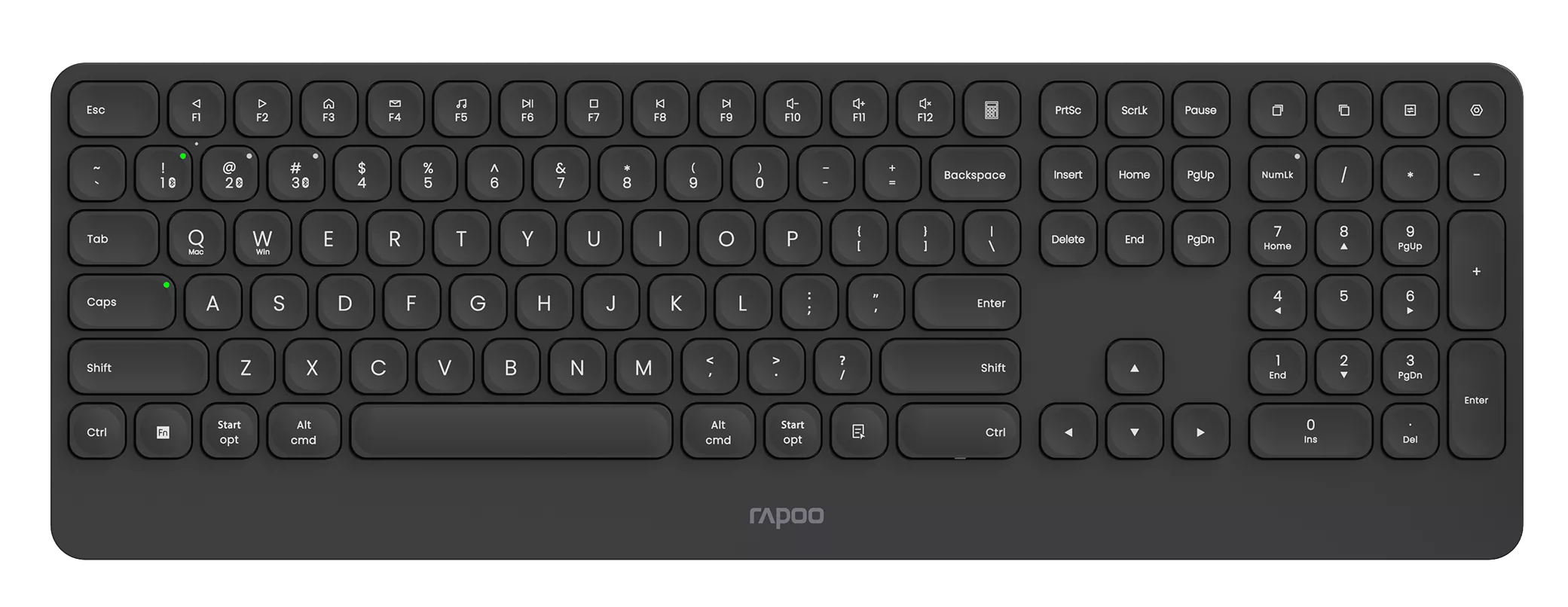 Rapoo E9390M Kabellose Multimodus Tastatur Schwarz