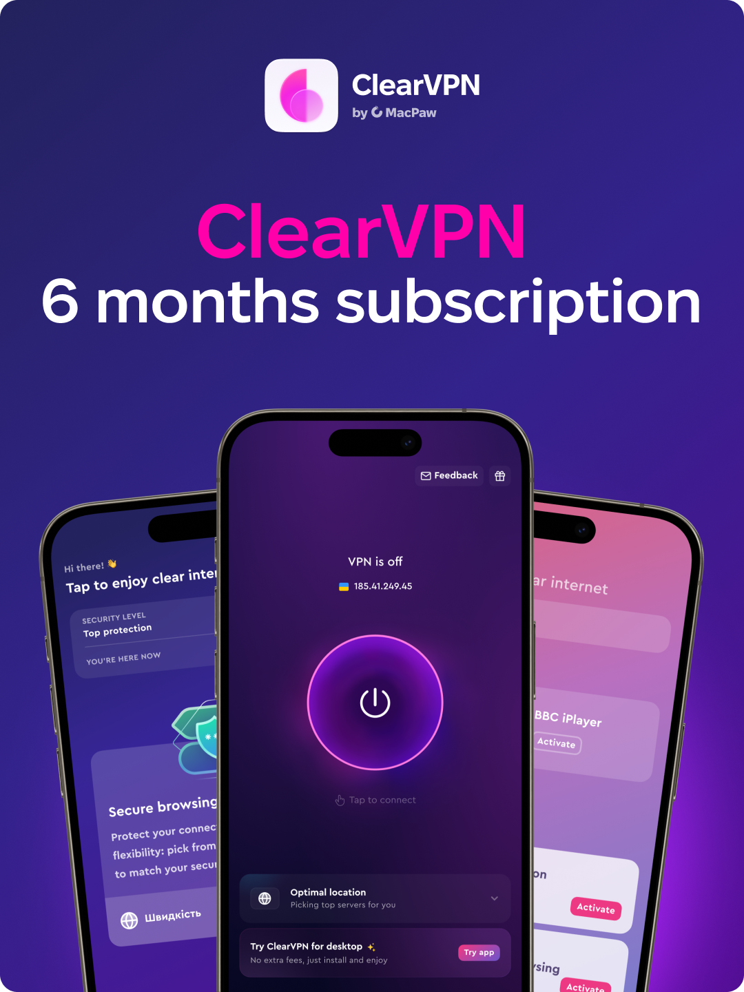 ClearVPN by MacPaw [6 Monate]