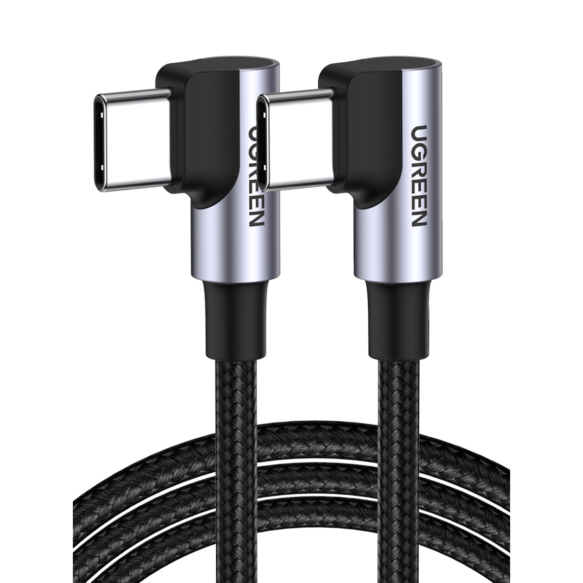 Ugreen - abgewinkeltes usb Type c Kabel - usb Type c Quick Charge Power Delivery 100 w 5 a schwarz 2m