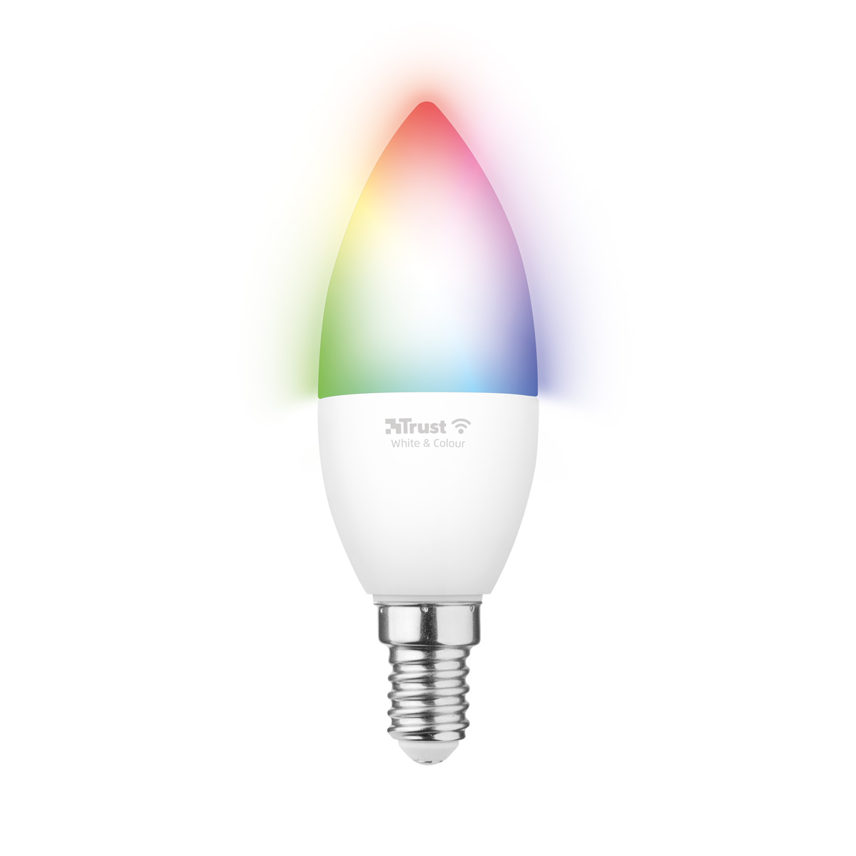 Trust E14 LED RGBCW CANDLE WI-FI Smarte WiFi LED-Lampe, weiß und farbig, Fassung E14, von Ihrem Smartphone/Tablet zu ste...