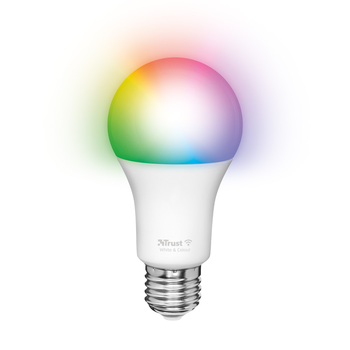 Thumbnail - Trust E27 LED RGBCW WI-FI Smarte WiFi LED-Lampe, weiß und farbig, Fassung E27, von Ihrem Smartphone/Tablet zu steuern
