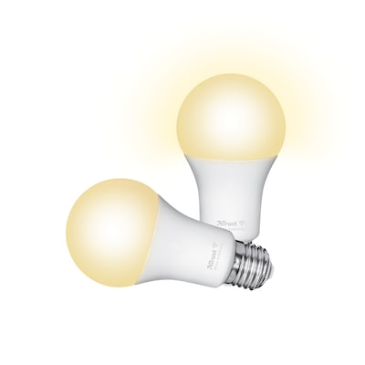 Trust E27 DUO-PACK LED CCT WI-FI Smarte WiFi LED-Lampe, Lichtstimmung weiß, Fassung E27, von Ihrem Smartphone/Tablet zu ...