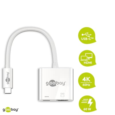 Thumbnail - Goobay USB-C™-Adapter HDMI 4k60Hz, PD, weiß - erweitert ein USB-C™ Gerät um einen HDMI™Anschluss