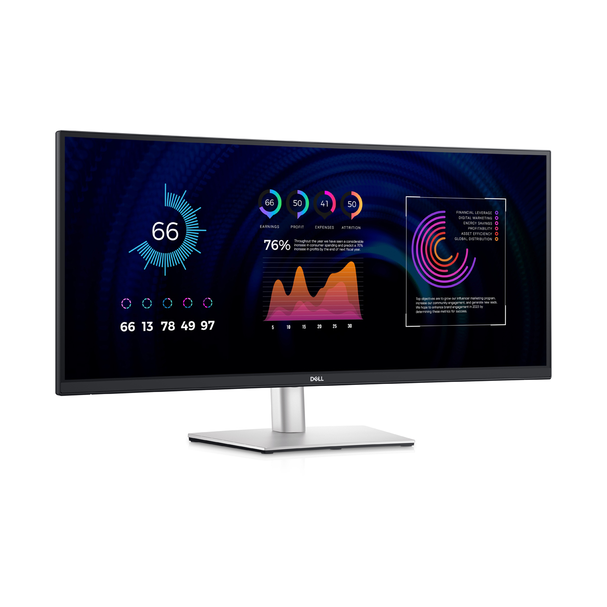 DELL P3424WE Office Monitor 86.4 cm (34"), IPS, 3800R, 21:9, WQHD, RJ45-Ethernet