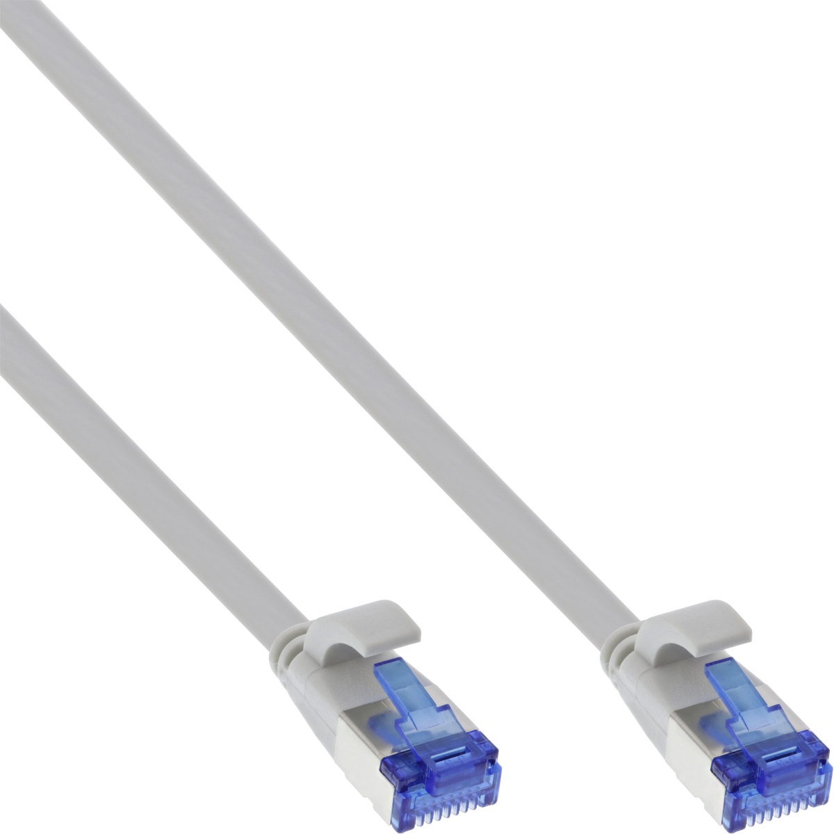 InLine® Patchkabel flach, U/FTP, Cat.6A, grau, 0,25m