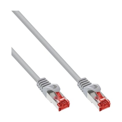 InLine Patchkabel, S/FTP (PiMf), Cat.6, grau, 0,5m, CCA