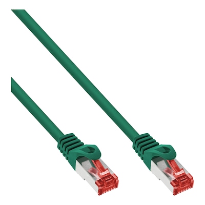 InLine® Patchkabel, S/FTP (PiMf), Cat.6 250MHz, PVC, Kupfer, grün, 1m