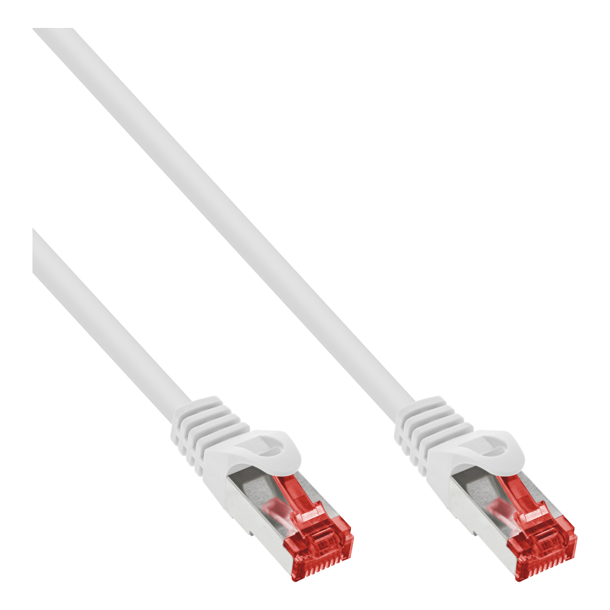 InLine® Patchkabel, S/FTP (PiMf), Cat.6 250MHz, PVC, Kupfer, weiß, 1m