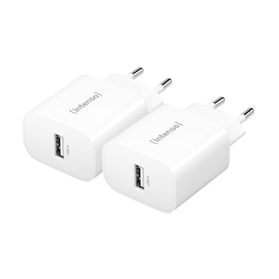 Intenso Netzteil Power Adapter W5A Doppelpack Anschluss: 1x USB-A, Output: max. 5 Watt, Weiß
