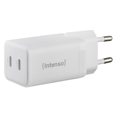 Intenso Netzteil Power Adapter W40CC GaN, Anschluss: 2x USB-C Output: max. 40 Watt, GaN-Technologie, Weiß